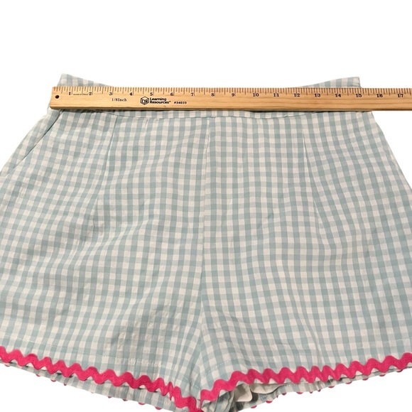 TCEC Blue Gingham & Pink Ric Rac Short Set - Size Large - Picture 12 of 14